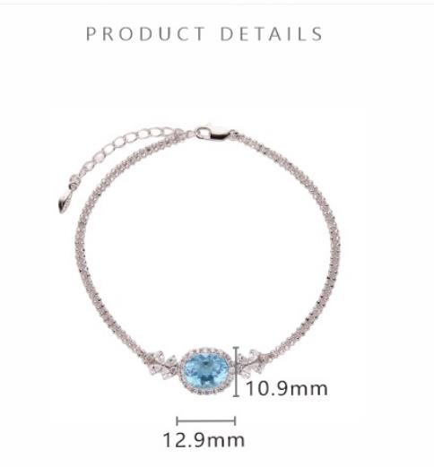 S925 Sterling Silver Natural Topaz Amethyst and Colorful Gemstone Bracelet
